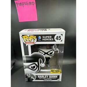 Funko Pop! DC Super Heroes #45 Harley Quinn Hot Topic Exclusive Black and White